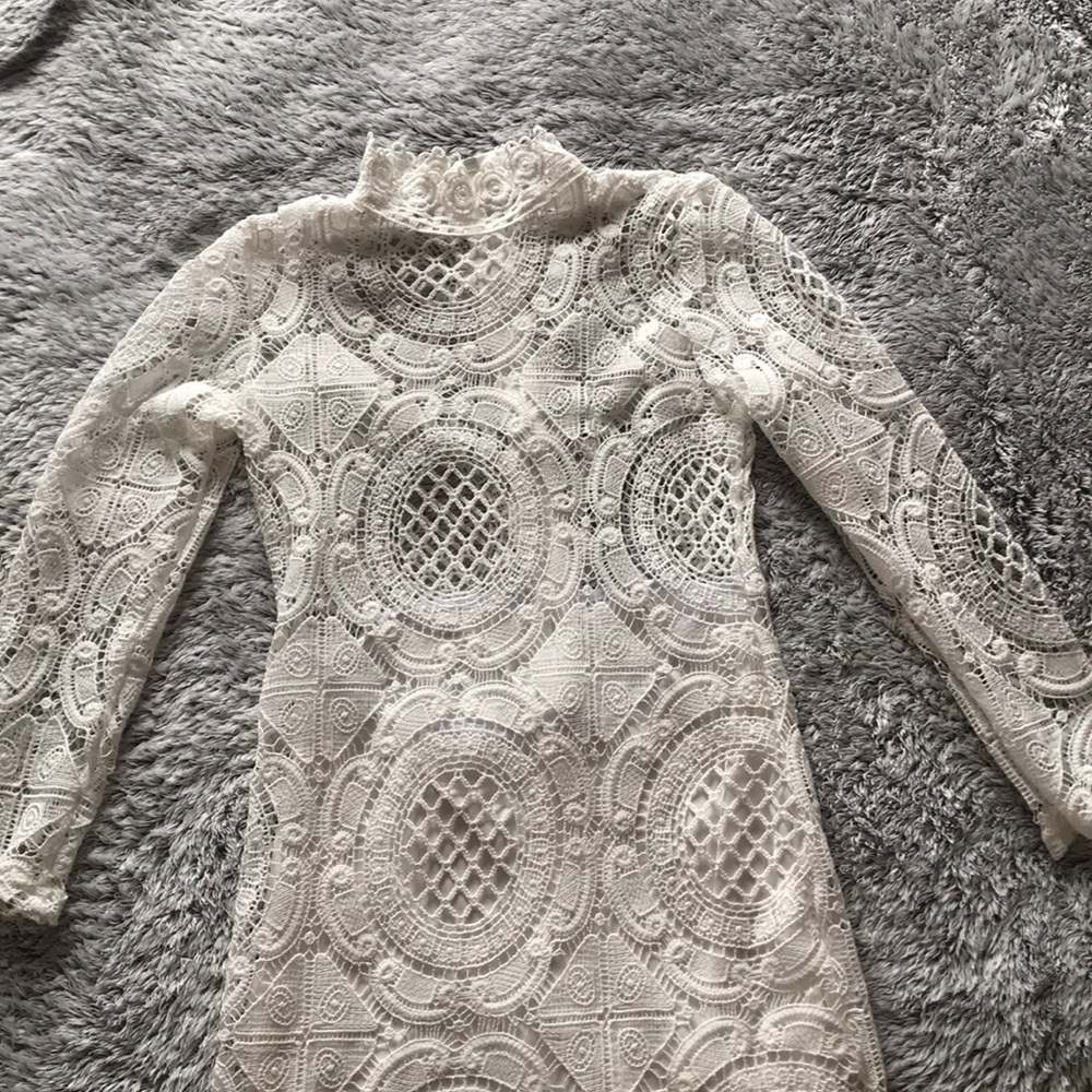 White lace minidress!